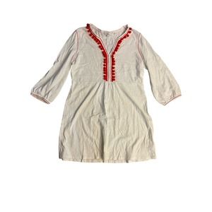 Boden White Dress with Red Accents